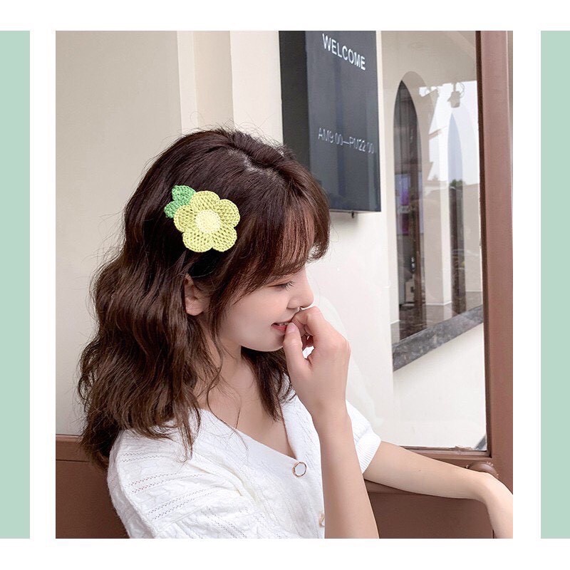 [ Ảnh Thật] Set Kẹp Tóc Mái Đan Len Cực Xinh