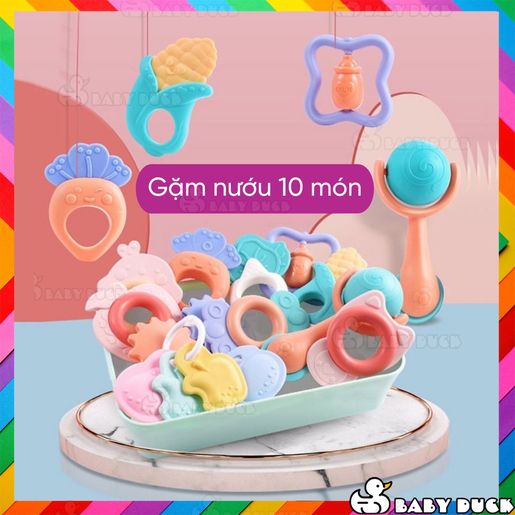 Bộ đồ chơi sơ sinh 10 món xúc xắc lục lạc cho bé baby rattle