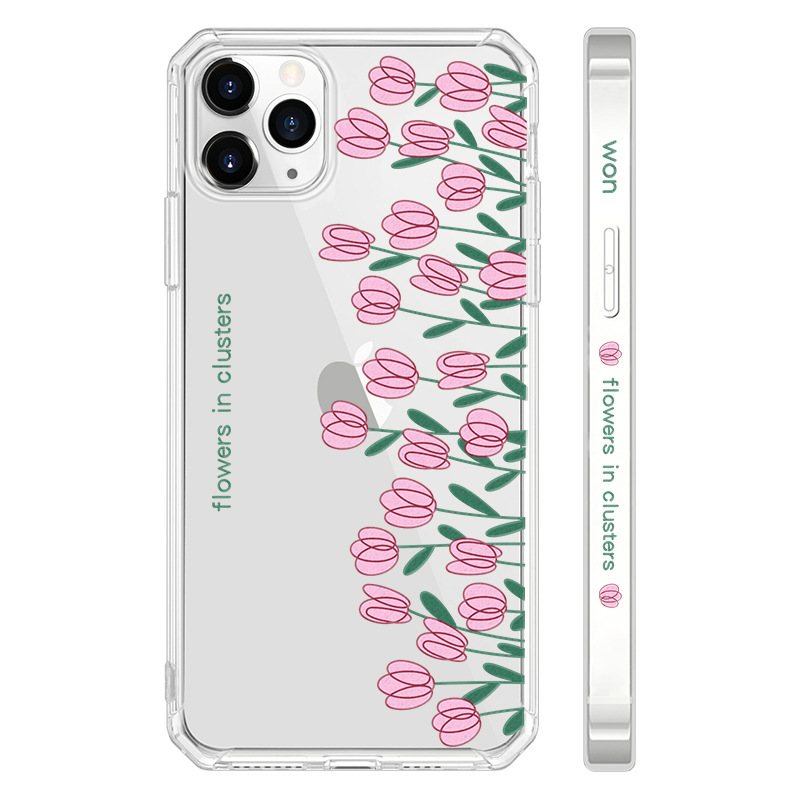 Ốp lưng iphone ốp Điện Thoại Trong Suốt In Họa Tiết Hoa Phong Cách Hàn Quốc Cho iphone 5/5s/6/6plus/6s/6splus/7/7plus/8/8Plus