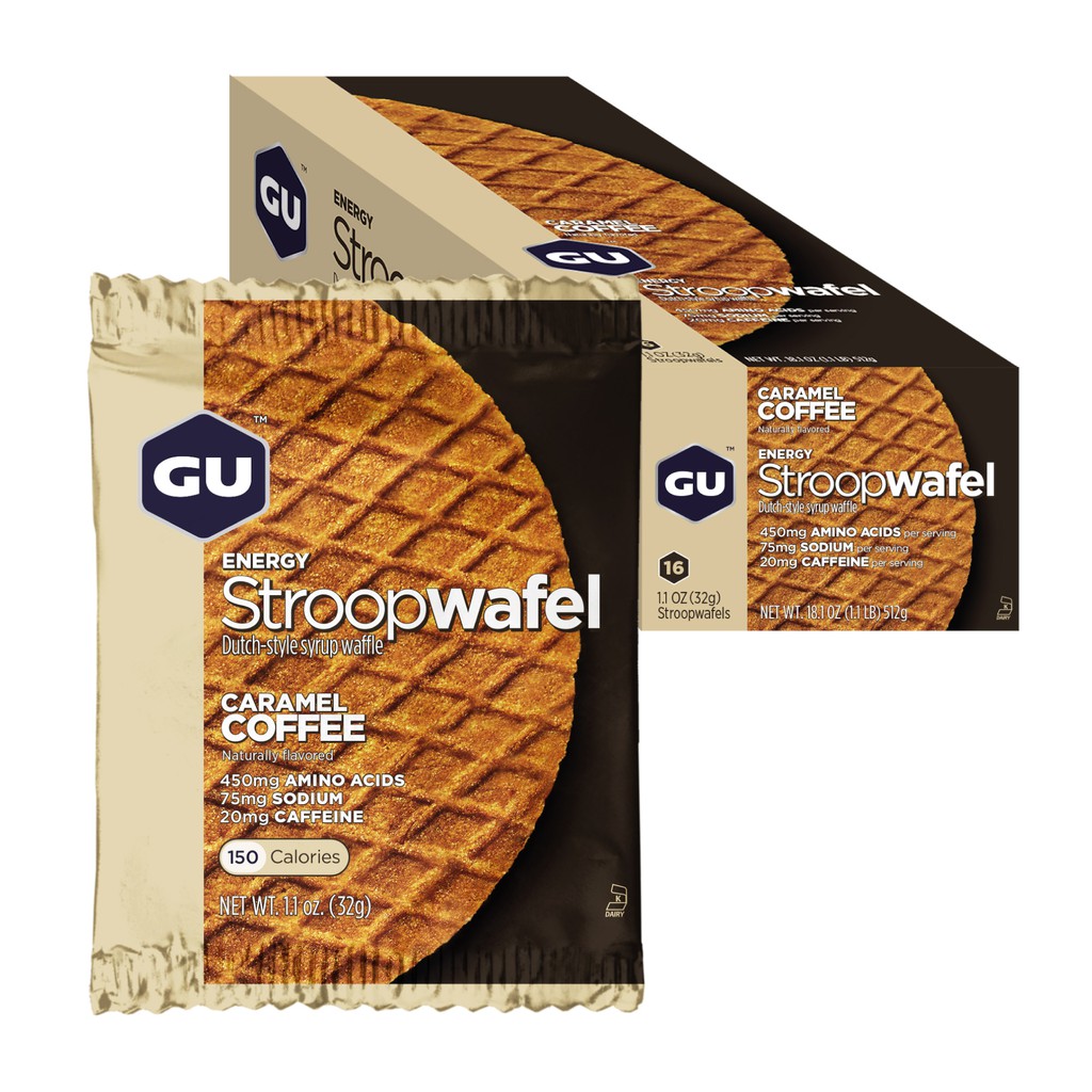 [CHÍNH HÃNG] BÁNH QUẾ NĂNG LƯỢNG STROOPWAFEL GU ENERGY VỊ CARAMEL CÀ PHÊ - HỘP 16 GÓI