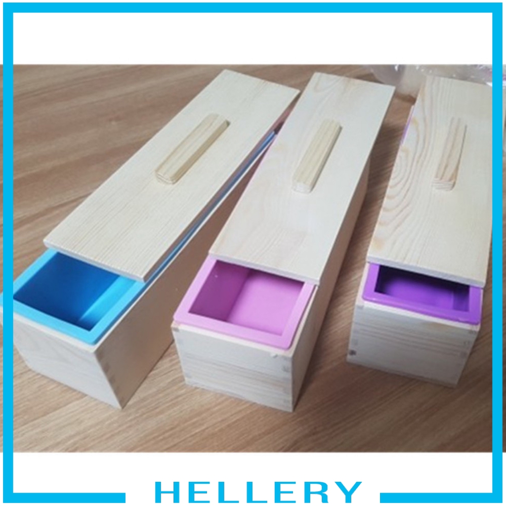 Khuôn Silicone Linh Hoạt Làm Xà Phòng Có Nắp Gỗ DIY