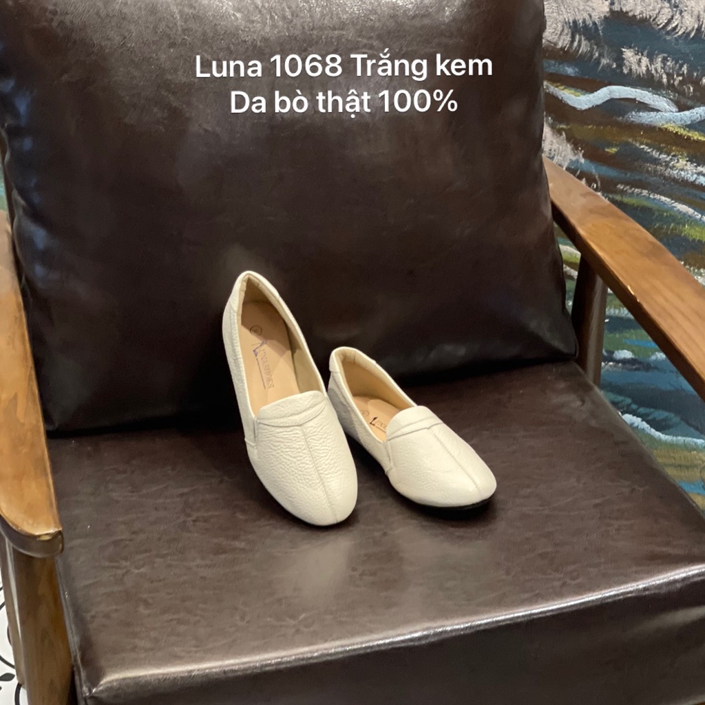Giày bệt nữ mũi tròn búp bê đế bằng mềm êm chân Lunashoes 1304 da thật cao cấp dễ đi kiểu Hàn quốc nhiều màu