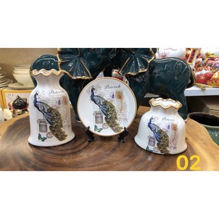 Bộ bình đĩa decor 3 món - Trang trí nhà cửa