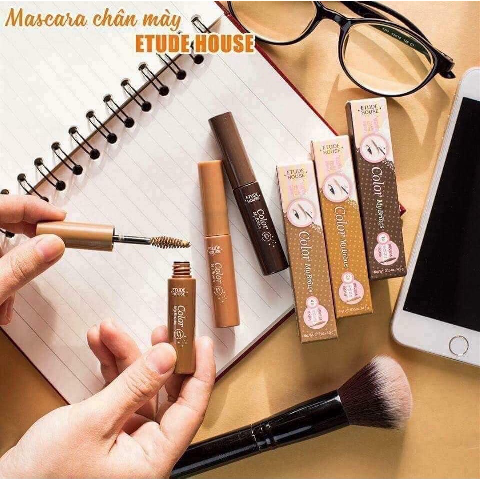 [Size lớn 9g] Mascara Chân Mày Etude Color My Brows 9g