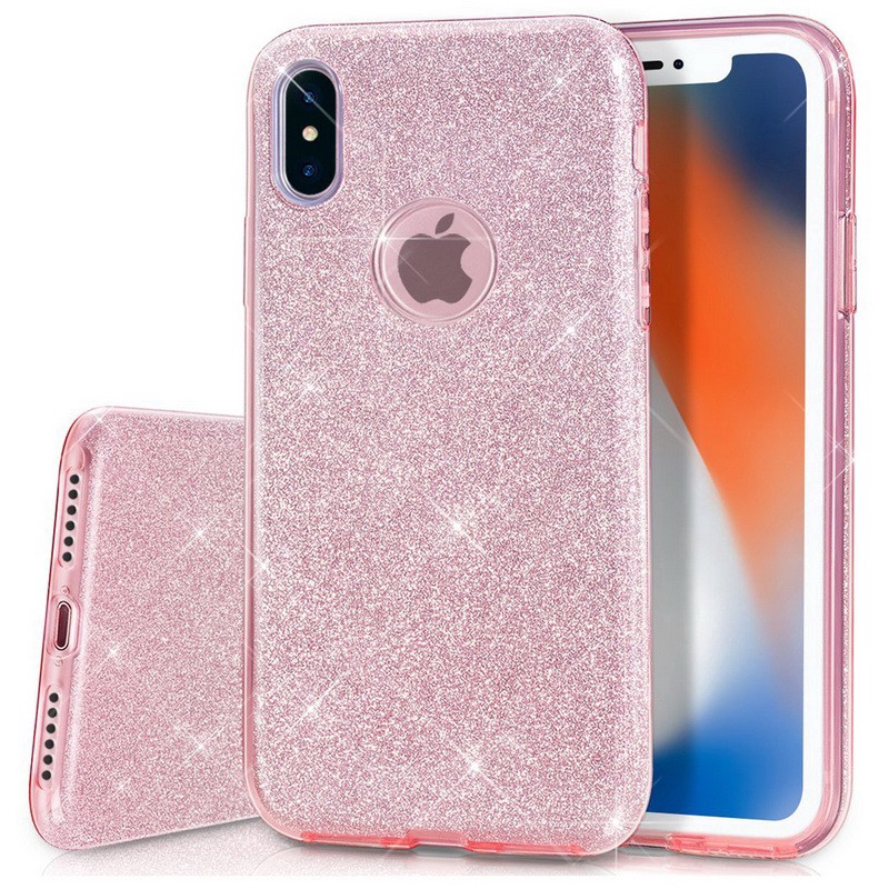 Ốp lưng điện thoại ốp lưng cứng pha lê lấp lánh 3 trong 1 PC / TPU 3 sáng bóng sang trọng cho iPhone 12 pro max 12 mini