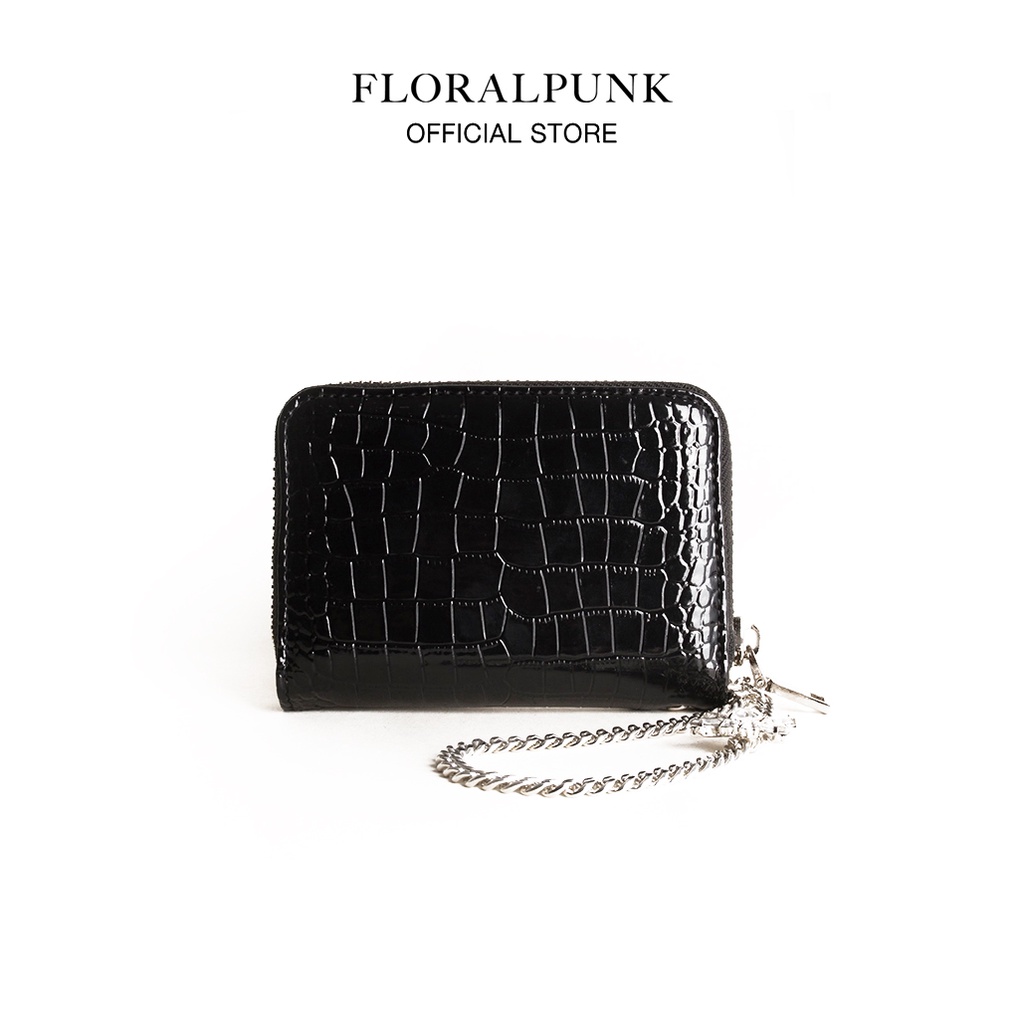 Ví đựng thẻ Floralpunk Dani Cardholder Croc màu đen