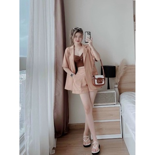 Sét 3 món áo vest tay ngắn quần đùi áo lót thun gân