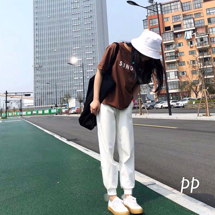 Quần jogger nỉ lưng cao baggy thể thao siêu Hot | BigBuy360 - bigbuy360.vn