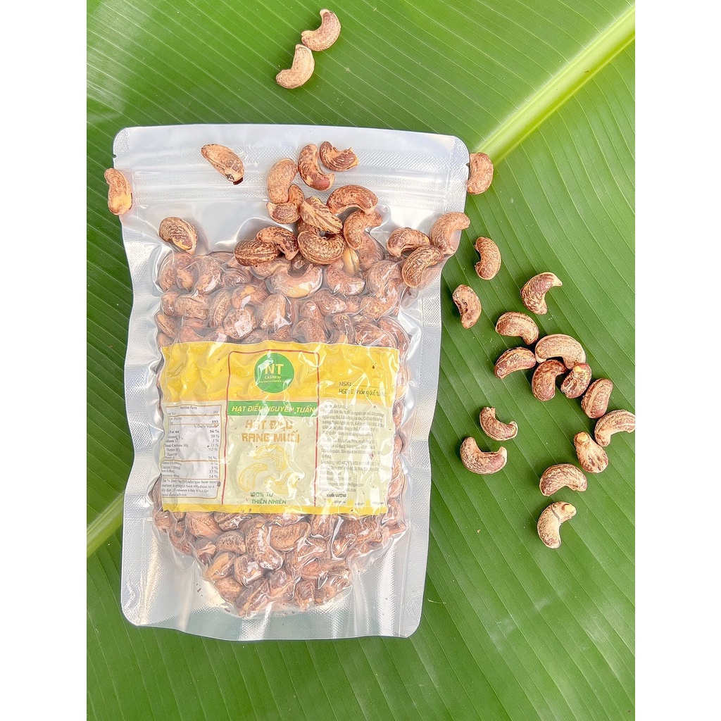500 GRAM Hạt điều rang muối còn vỏ lụa