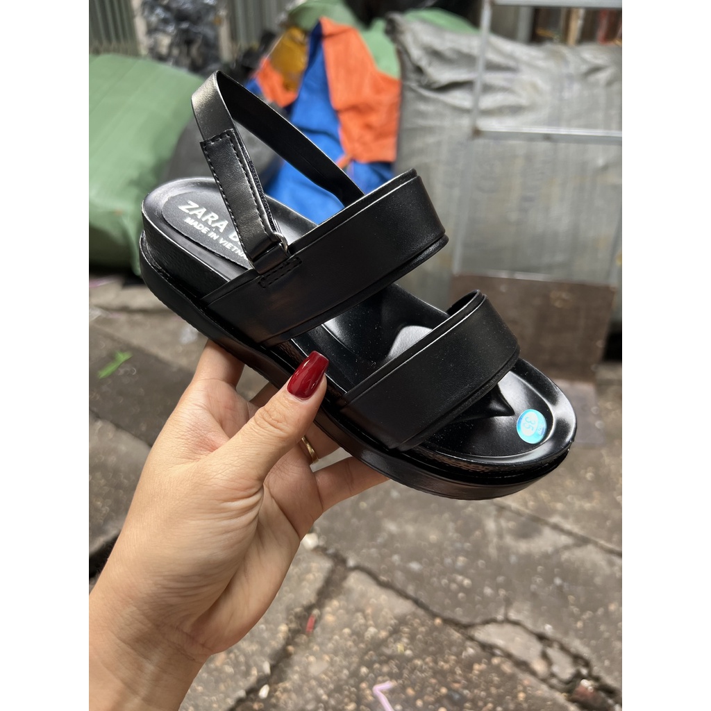 Xăng đan học sinh-Sandal SUDI SHOES - SD039-BBF 2 quai ngang đế 3 phân - Dép quai hậu học sinh 3 phân Sài Gòn siêu nhẹ