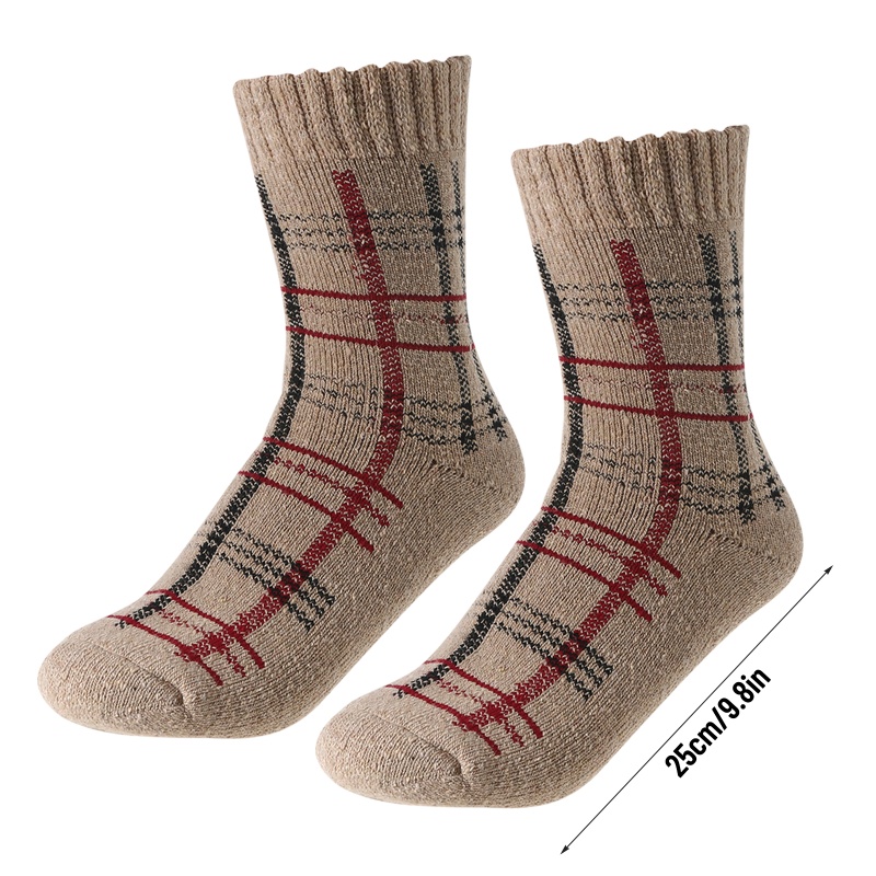 1 Đôi Tất Len Giữ Ấm Họa Tiết Sọc Cổ Điển Thời Trang