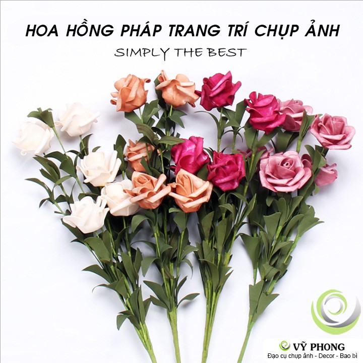 HOA HỒNG PHÁP DECOR TRANG TRÍ - PHỤ KIỆN CHỤP ẢNH HOA-04,05,06