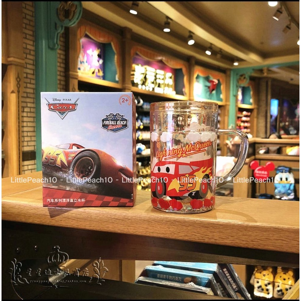 Ly nước Disney 2 lớp thẳng nhũ kim tuyến rơi lung linh Mickey Minnie Frozen Car cho bé trai và gái