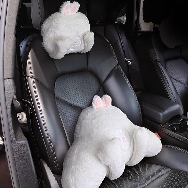 Automotive Headrest Lumbar Support Pillow a Pair of Car Neck Support Pillow Plush Car Pillow Seat Car Cartoon Car Headrest Automotive Headrest wnl9