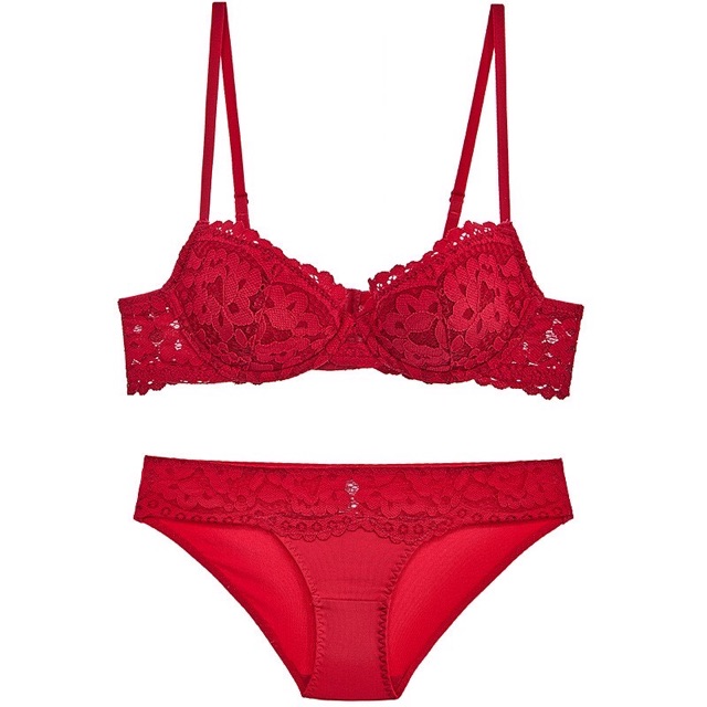 Bộ đồ lót PD ren hoa mút cotton mỏng có gọng BL