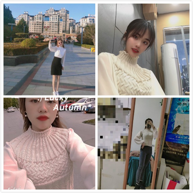 Women's White long Sleeve Croptop Sexy Knit Shirt