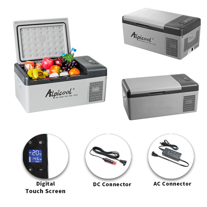 Tủ lạnh mini cho ô tô, phòng ngủ Alpicool C15 /C20 cao cấp, làm được đá, điều khiển qua điện thoại, nguồn 12/24/220v.
