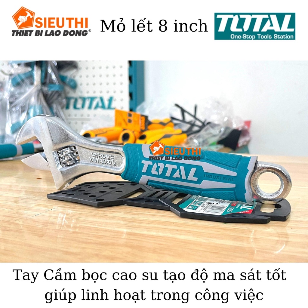 Total Cờ Lê Mỏ Lết 200mm 8inch Mở Rộng 30mm THT101086