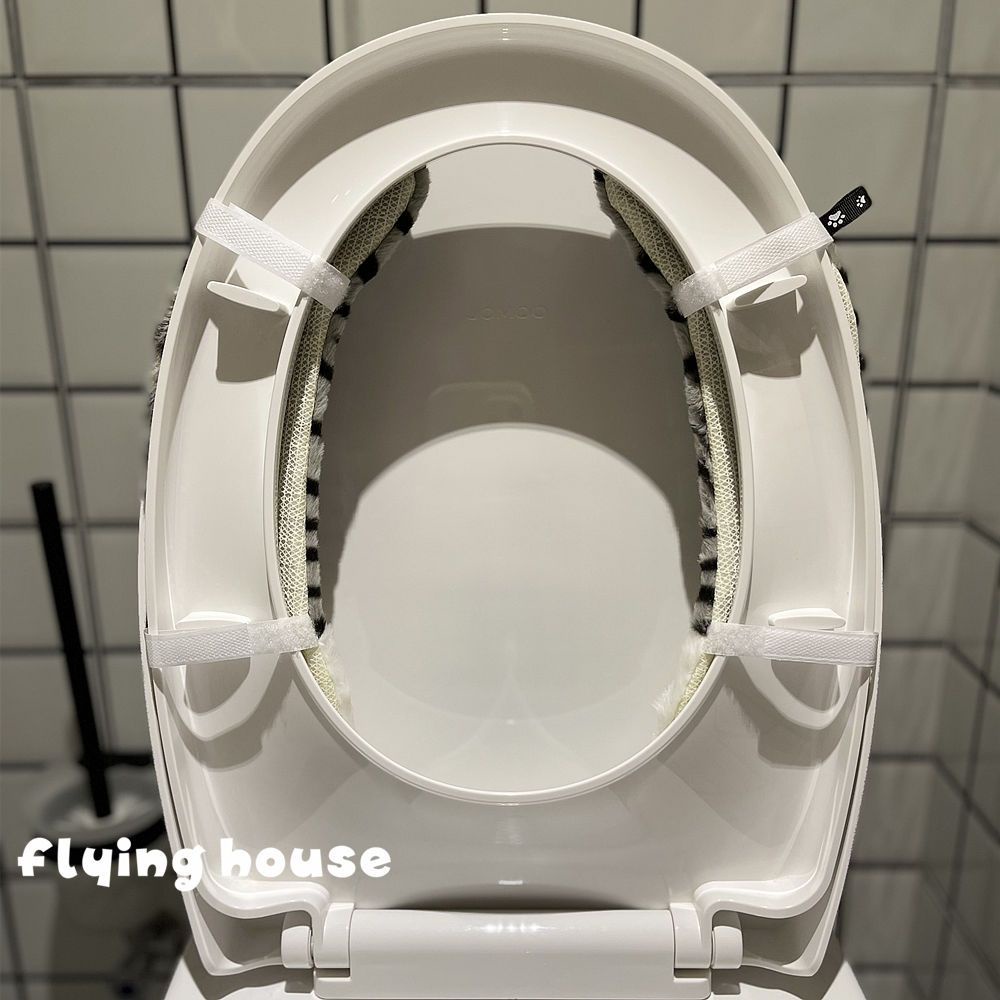 Vỏ Bọc Bệ Ngồi Toilet Bằng Vải Bông Hình Chân Gấu Hoạt Hình Dễ Thương