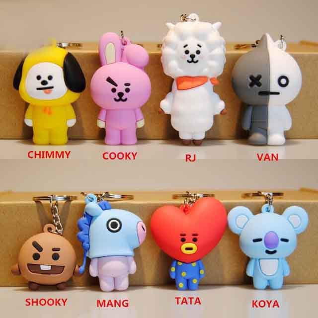 Móc chìa khóa hình hoạt hình đáng yêu BTS BT21