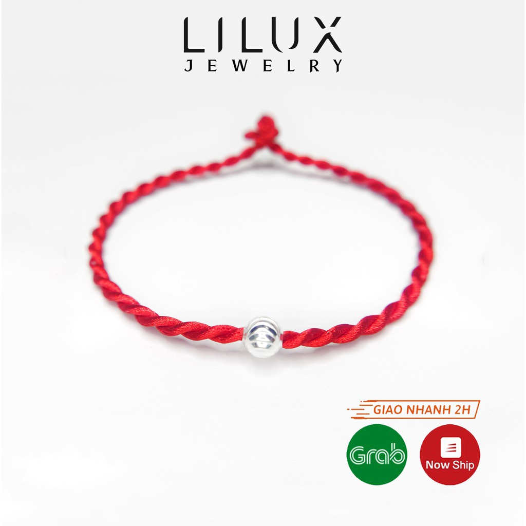 [Mã FAMAYFA giảm 10K đơn 50K] Vòng tay chỉ đỏ LILUX mix hạt bạc 925 may mắn