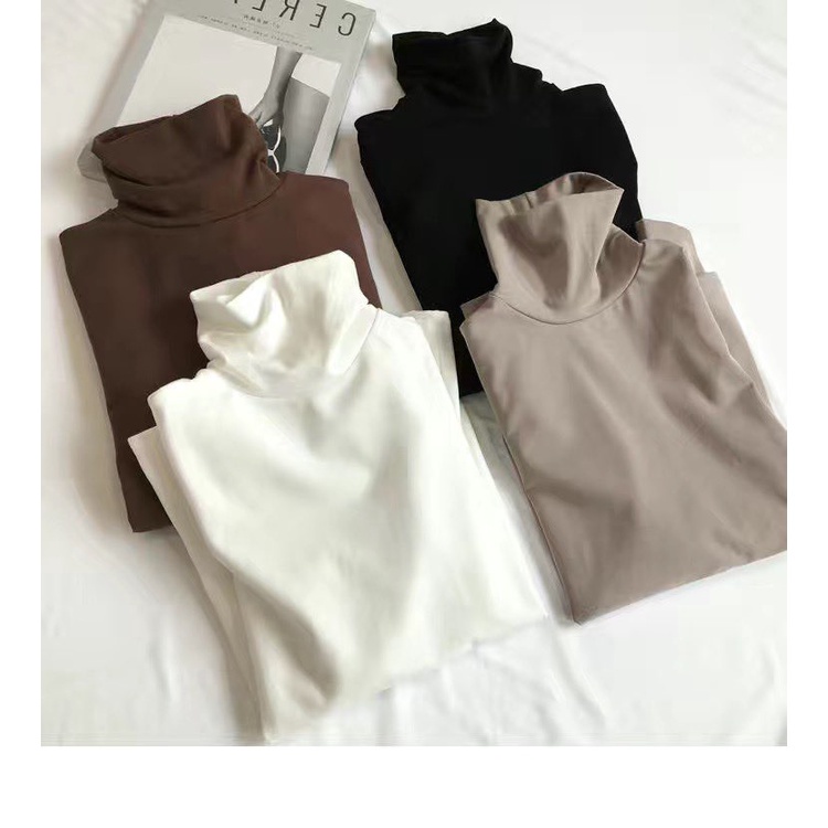 Áo cổ cao body trơn giữ nhiệt lót nỉ