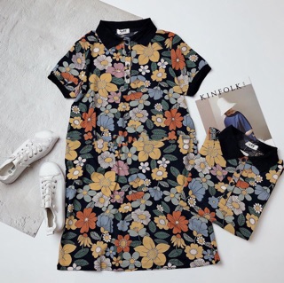 Bán sỉ váy hoa polo cổ bẻ