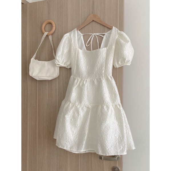 VÁY GẤM TAY BỒNG MẶC ĐƯỢC 2 KIỂU SIÊU XINH, LƯNG BUỘC DÂY NƠ