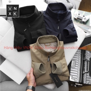 Áo khoác Bomber Dù Nam Massimo Dutti CỔ 2 KHUY lớp túi khóa kéo, tay bo len cao cấp, CÓ TÚI TRONG Và Chống nước hàng xịn