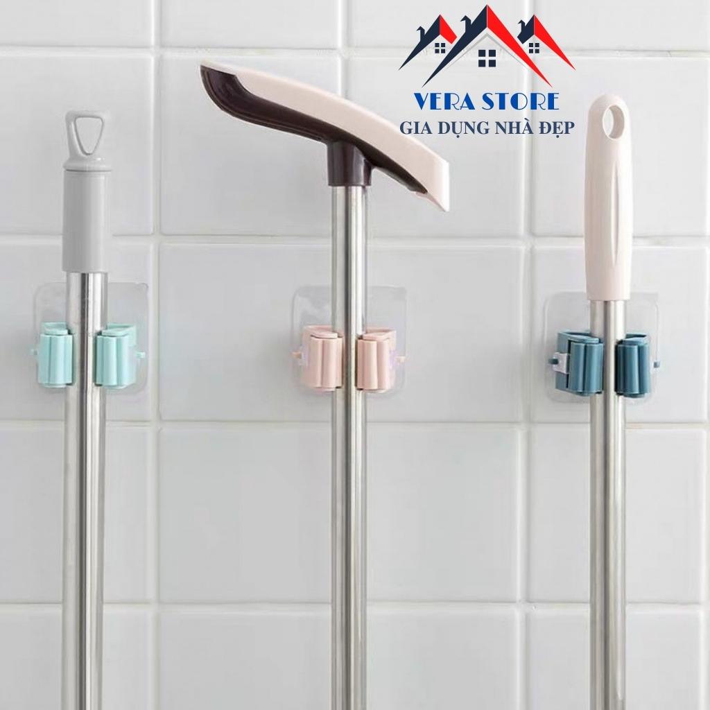 Móc treo cây lau nhà, treo vật dụng đa năng dán tường chịu lực bám dính ca