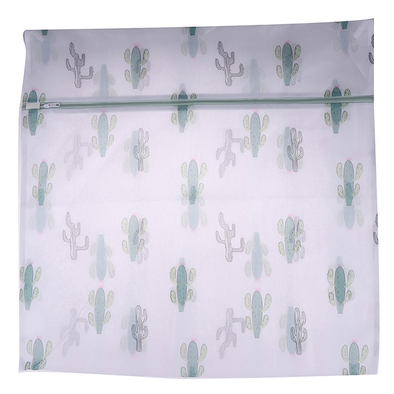 Túi Giặt Đồ Lót Bằng Polyester Họa Tiết Xương Rồng Có Thể Gấp Gọn