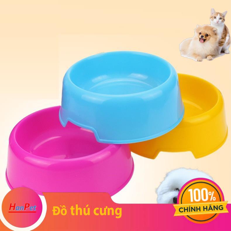 Hanpet.GV- chén nhựa đơn cho thú cưng thích hợp làm bát ăn cho chó mèo 4size