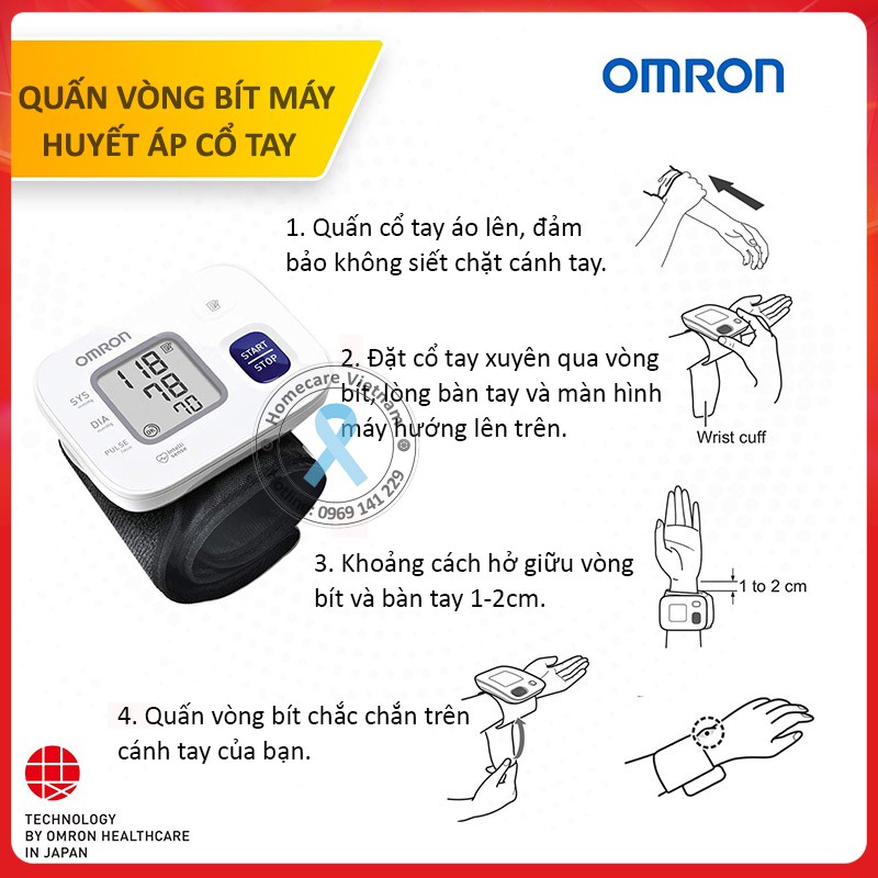 Máy đo huyết áp cổ tay OMRON HEM-6161, bảo hành 5 năm, nhỏ gọn, tiện mang đi, chính xác cao