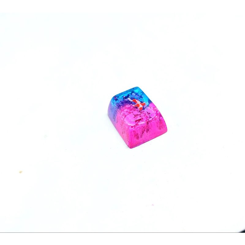 Keycap resin cá koi mini 1.25u tone xanh hồng trang trí bàn phím cơ gaming