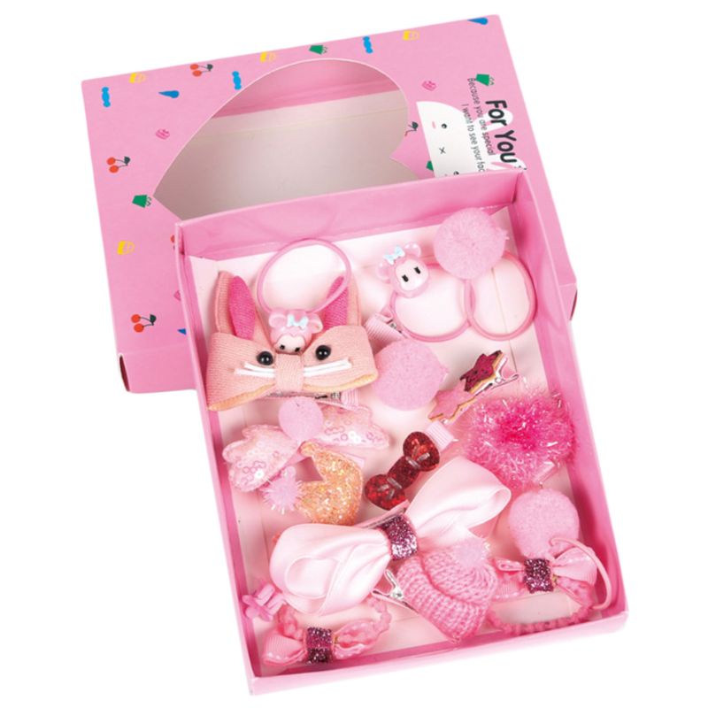 Set 18 Kẹp Tóc Nơ Xinh Xắn Thời Trang Cho Bé Gái