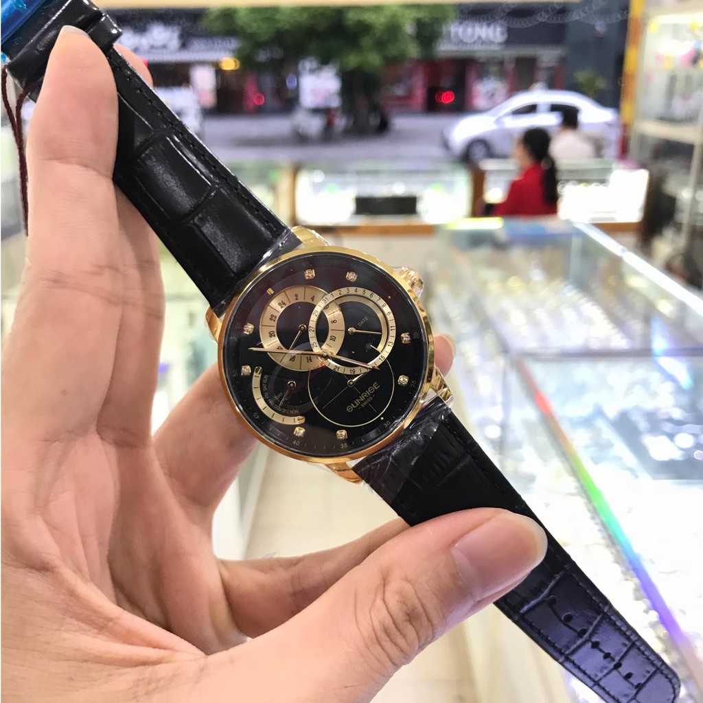 Đồng hồ nam SUNRISE 1146PA Full hộp, thẻ chính hãng, Kính Saphire chống xước chống nước tốt