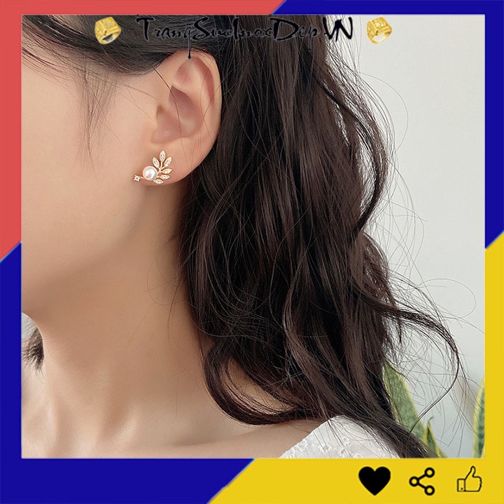 Bông tai nữ hình chiếc lá phong cách Hàn Quốc xinh đẹp, trẻ trung và quyến rũ (1 đôi)