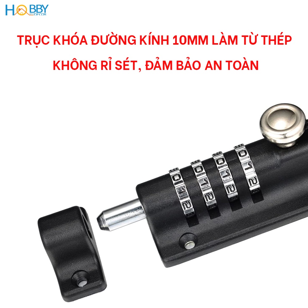 Chốt khóa số cửa ngang có mật khẩu cho chung cư căn hộ Hobby home decor LCK 2 màu tùy chọn