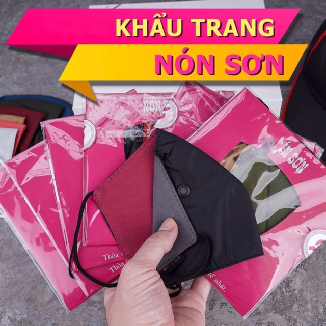 Khẩu trang vải Nón Sơn hàng chính hãng chất lượng cao, có thể giặt và tái sử dụng nhiều lần