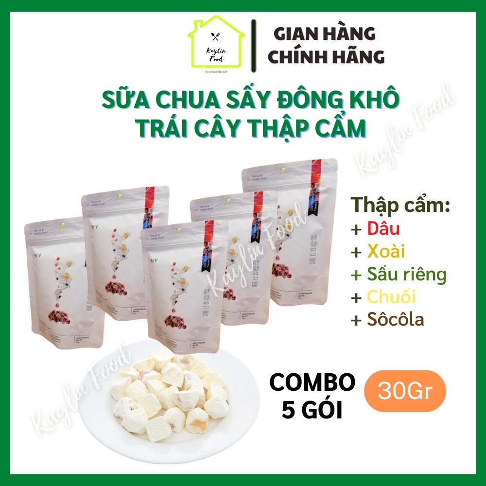 Combo 5 Sữa Chua Sấy Đông Khô Yo'V Vinamit Trái Cây Thập Cẩm Gói 30g
