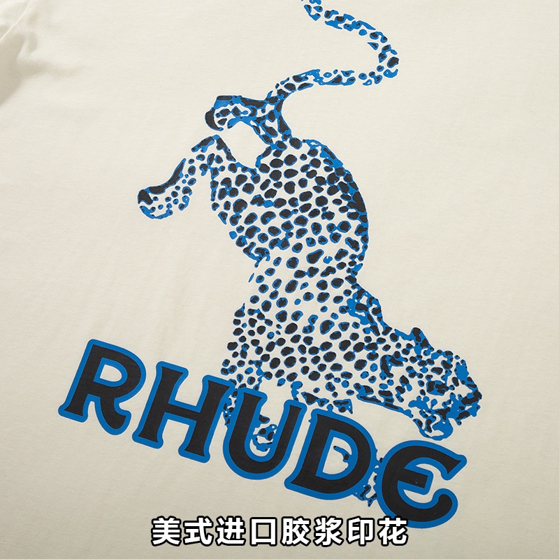 Rhude Áo Thun Tay Ngắn Cổ Tròn Chất Liệu cotton Cao Cấp Dáng Rộng Năng Động Thời Trang