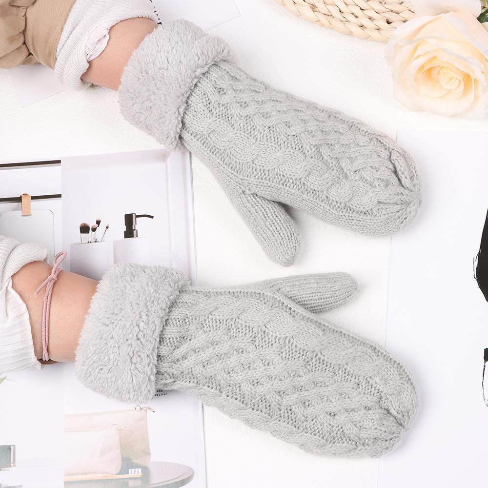 Layor1 Găng Tay Dệt Kim Dày Mềm Mại Thời Trang Cho Nữ