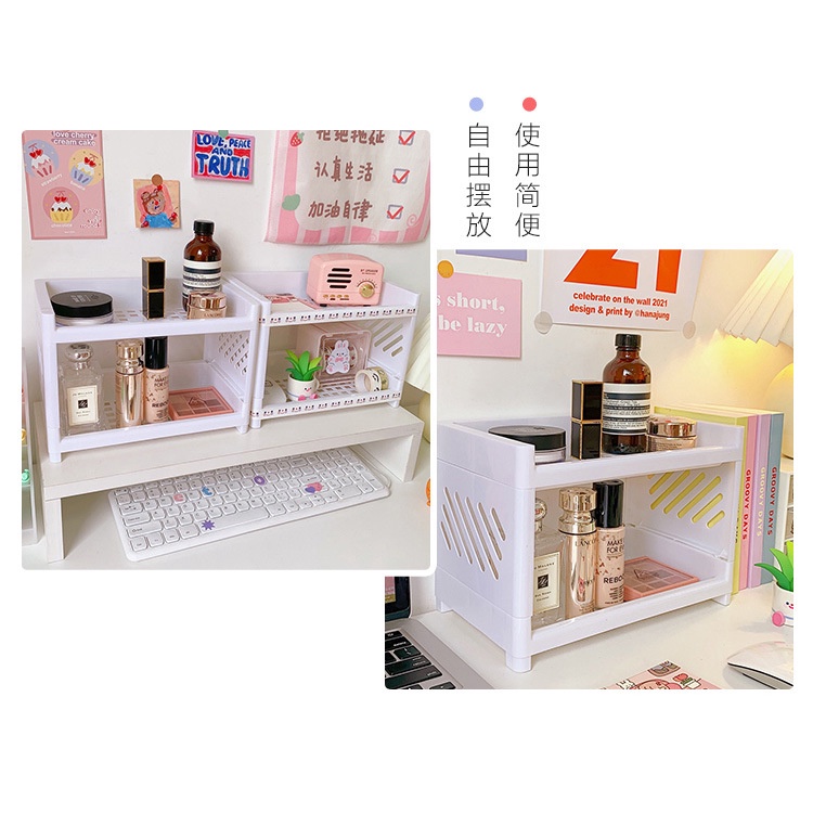 Kệ nhựa 2 tầng để bàn tiện lợi SH043