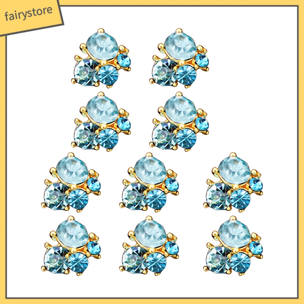 10 viên đá pha lê đinh tán 3D dùng cho trang trí móng DIY