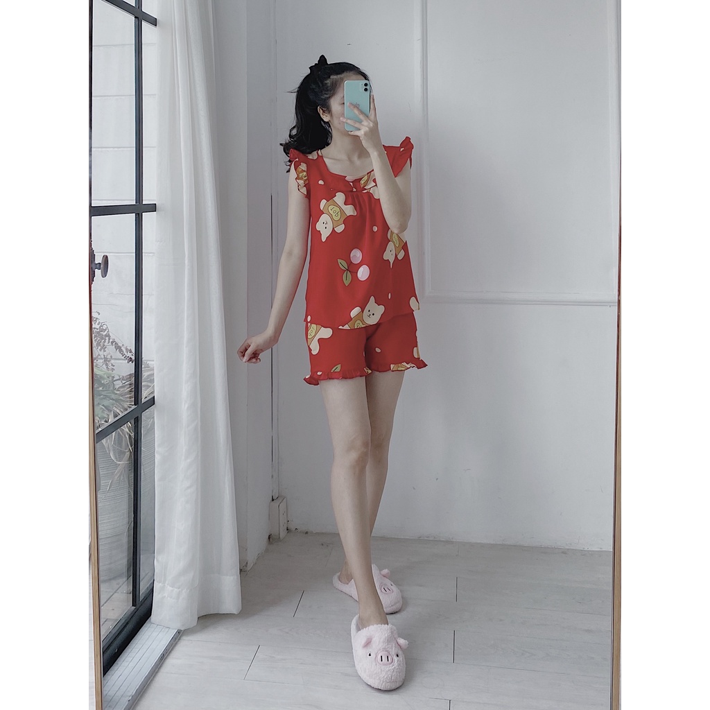 [3 SIZE 45-70KG) Đồ bộ LỤA ĐÙI CHẤT VẢI LỤA HÀN MỀM MÁT thời trang
