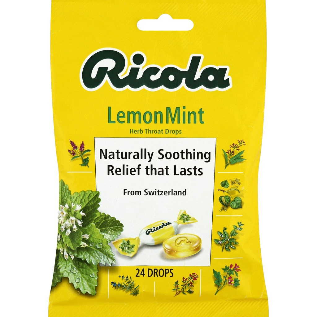 Kẹo Ricola thảo mộc không đường lemon mint