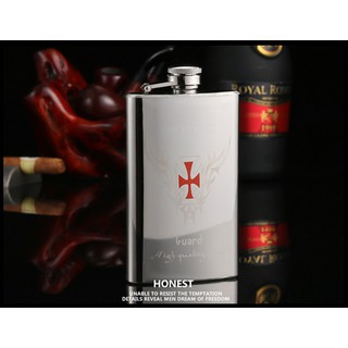 Bình inox Honest bỏ túi đựng rượu mạnh 5oz (150ml) hoa văn, thập giá La Mã