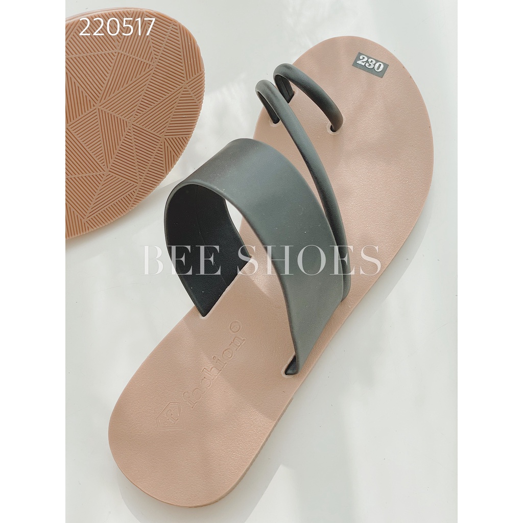 DÉP NỮ BEESHOES - DÉP NỮ QUAI NGANG SẴN MÀU ĐEN - TRẮNG - XANH 220517