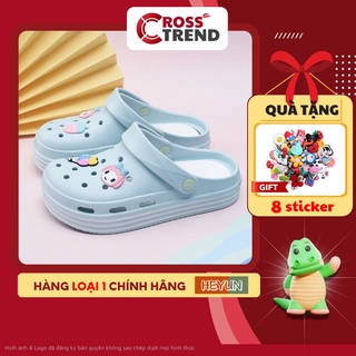 Dép cross, Dép crocs nữ Y Tá Xanh coban hãng Heyun mang êm chân tặng kèm 8 jibitz full tem tag túi zip CROSS TREND