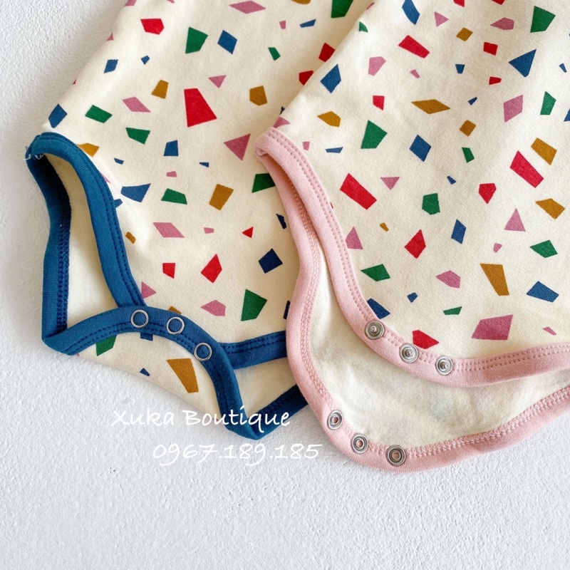 Bodysuit Kèm Quần Kèm Mũ Cotton Dài Tay - Xuka Boutique - Quần Áo Trẻ Em Phong Cách Hàn Quốc